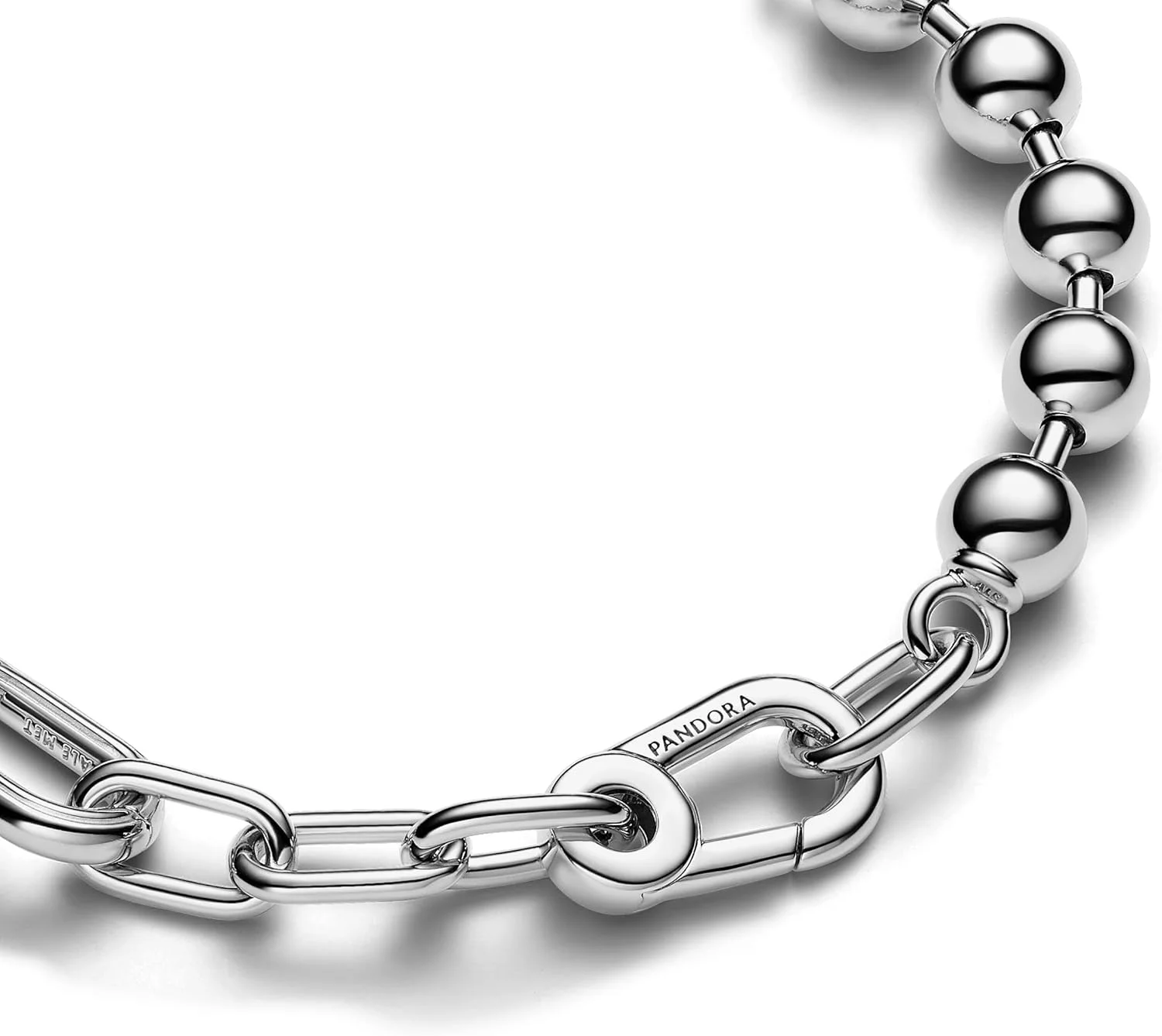 دستبند مهره ای و زنجیری پاندورا ME با روکش طلای 14 عیار