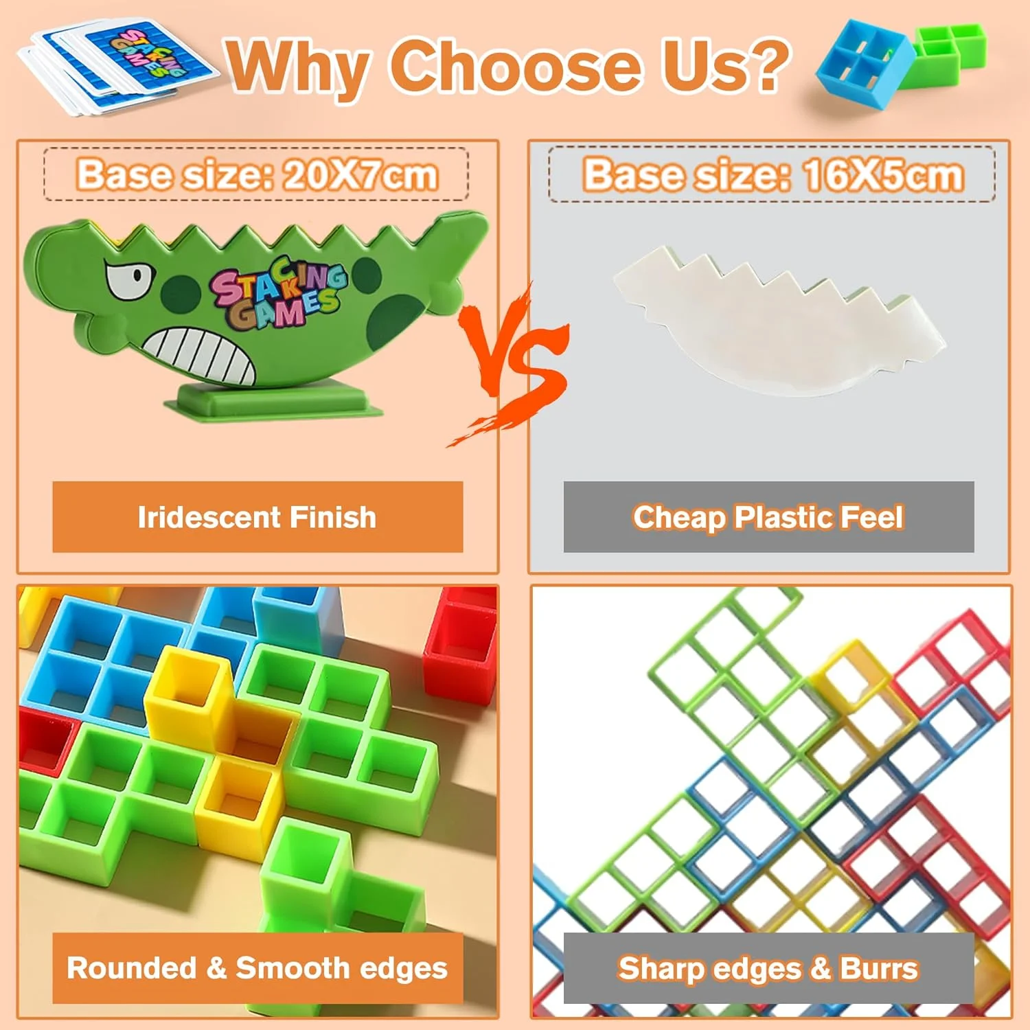 اسباب بازی کودکان Lktvys، بازی برج تعادل، 64 قطعه بازی چیدن، بازی های تخته ای جذاب و سرگرم کننده برای کودکان 3-8 ساله و بزرگسالان، اسباب بازی دایناسور، عالی برای ایجاد صبر و تمرکز