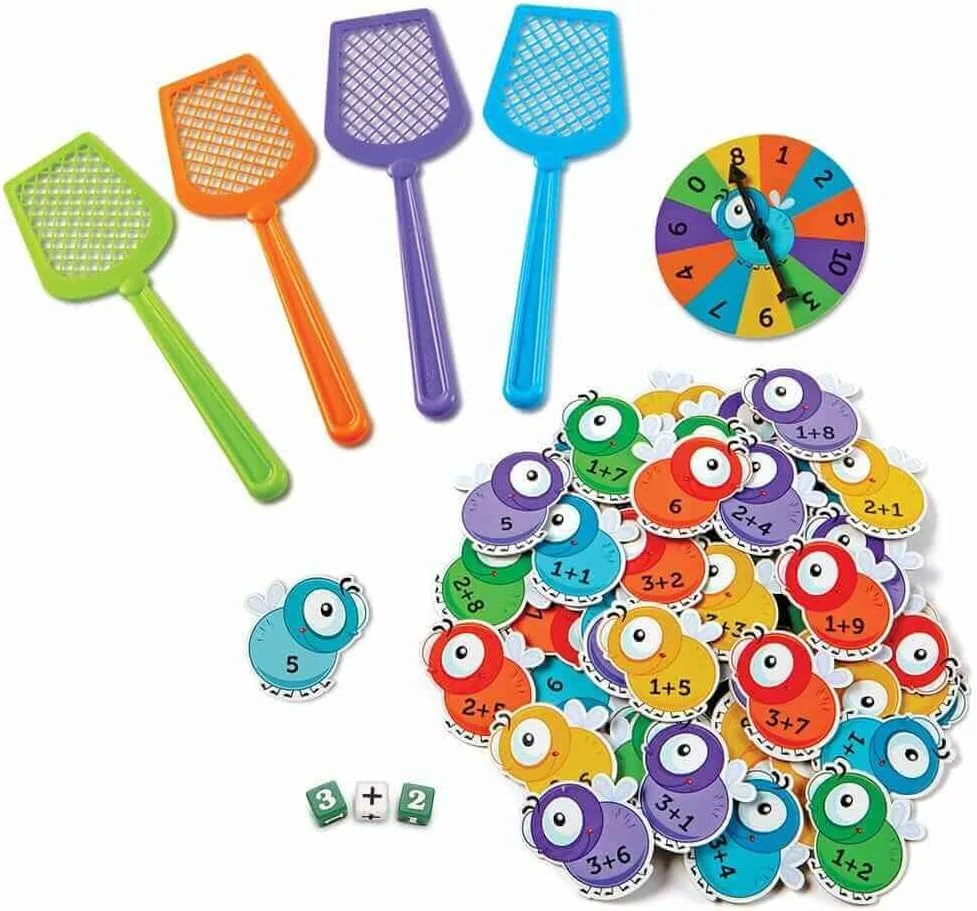 بازی جمع و تفریق Mathswatters Learning Resources، بازی های ریاضی برای کودکان، بازی های آموزشی، ریاضی پیش دبستانی، مونته سوری، 99 قطعه، 5 سال به بالا