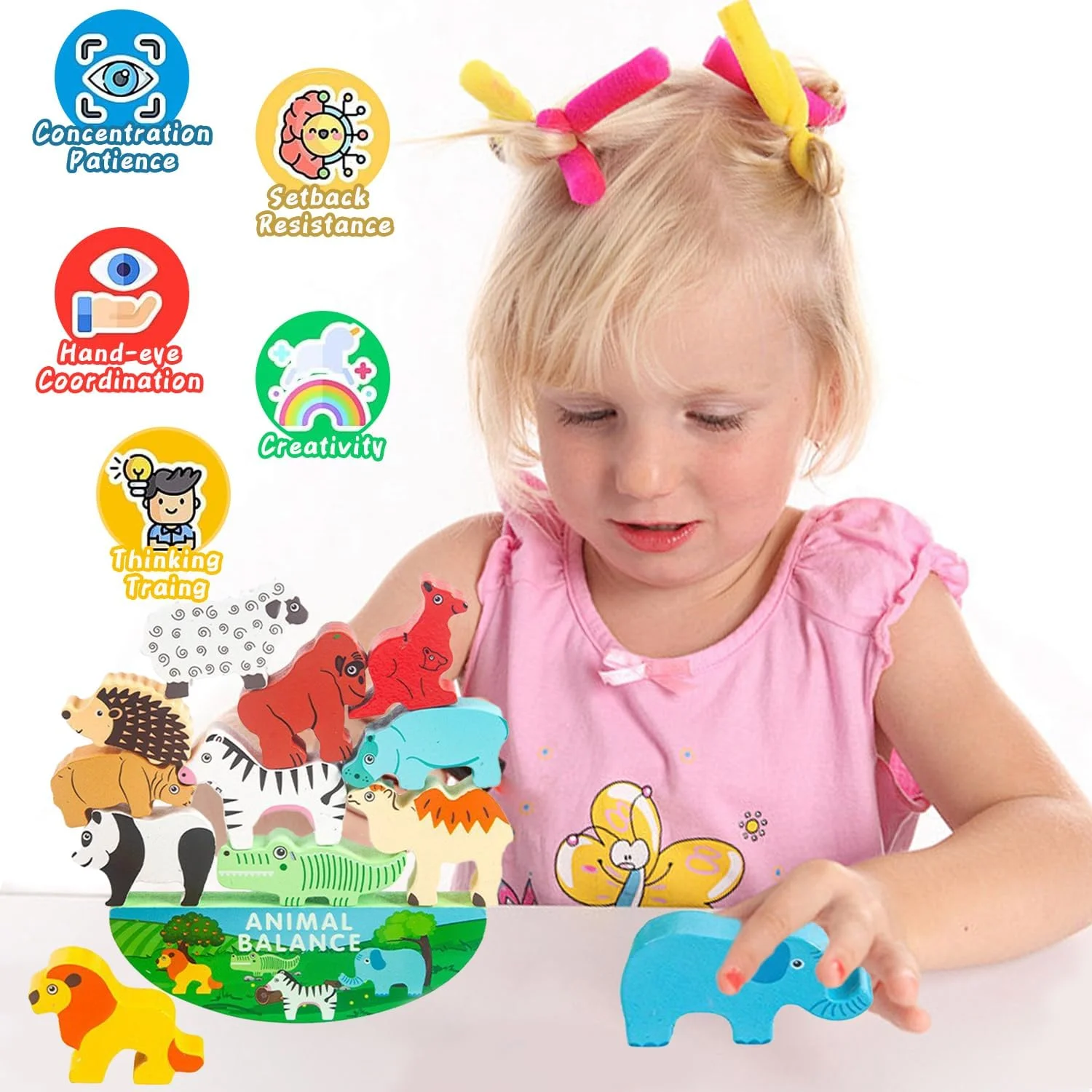 اسباب بازی های چوبی حیوانات ماسرو، مناسب کودکان ۲ تا ۷ سال، اسباب بازی آموزشی مونته سوری، بازی فکری و تعادلی