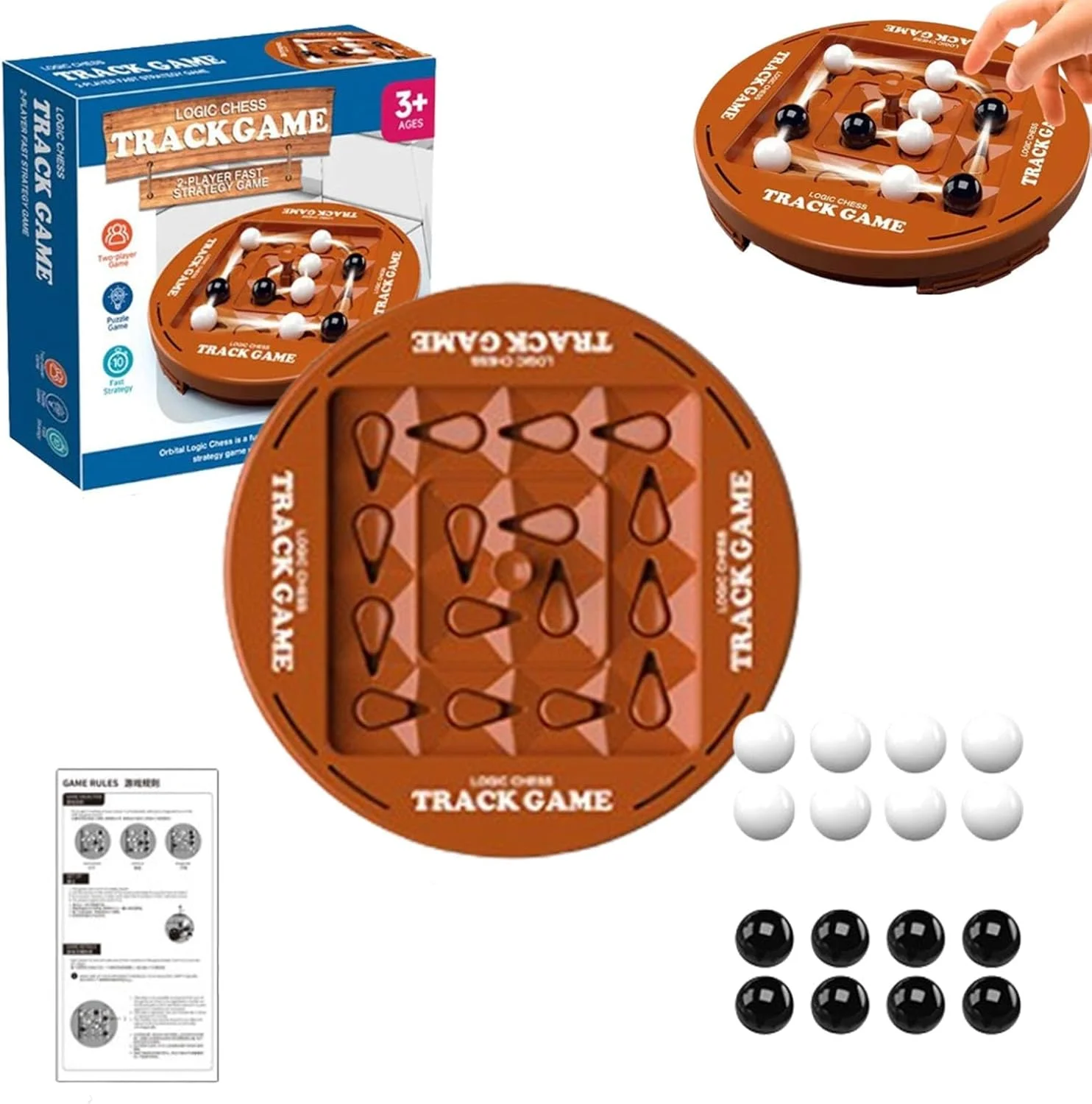 بازی فکری مداری، منطق مداری آموزشی، مسیر شطرنج برای 2 بازیکن، اسباب بازی های تعاملی والدین و فرزندان برای مهمانی (خاکستری)