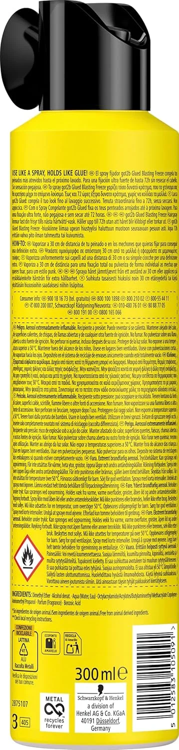 اسپری حالت دهنده مو شوارتسکف گات تو بی مدل Blasting Freeze حجم 300 میلی لیتر