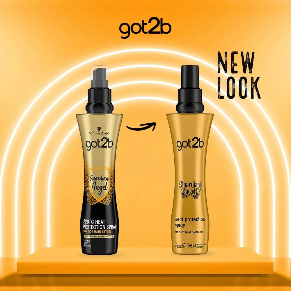 اسپری محافظ حرارت مو گات تو بی Guardian Angel، محافظت تا 230 درجه سانتیگراد، حاوی روغن آرگان، بدون سیلیکون، 200 میلی لیتر