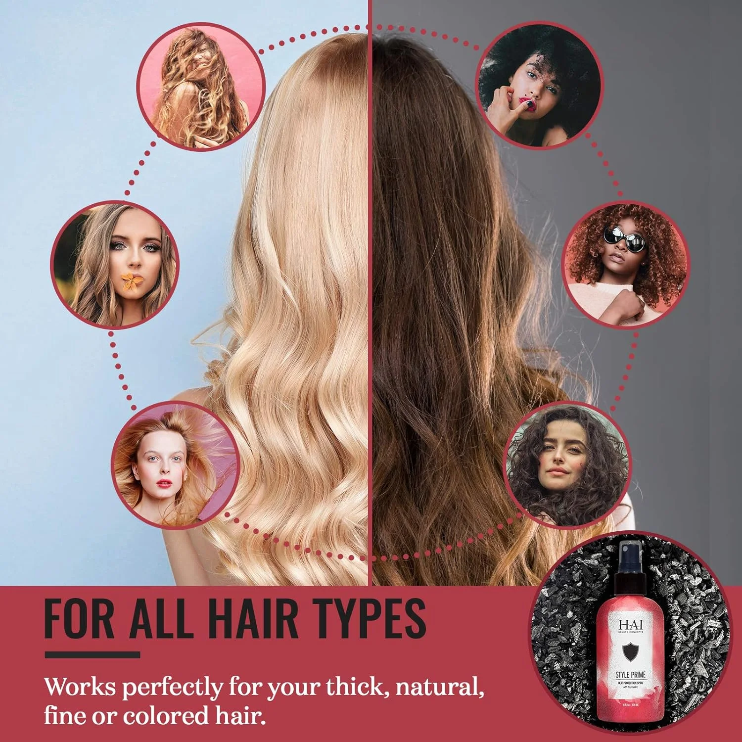 اسپری محافظ حرارتی حرفه ای مو Hai Beauty Concepts Style Prime غنی شده با تورمالین اسپری محافظ حرارتی حرفه ای مو Hai Beauty Concepts Style Prime غنی شده با تورمالین