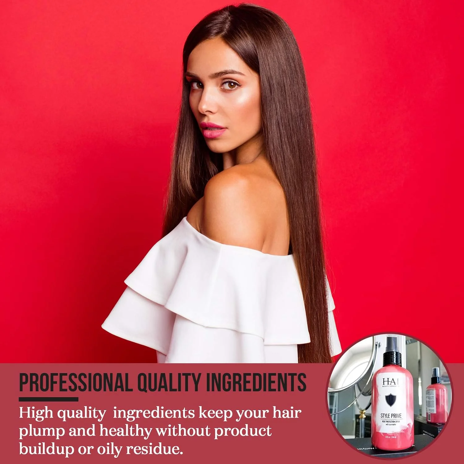 اسپری محافظ حرارتی حرفه ای مو Hai Beauty Concepts Style Prime غنی شده با تورمالین اسپری محافظ حرارتی حرفه ای مو Hai Beauty Concepts Style Prime غنی شده با تورمالین