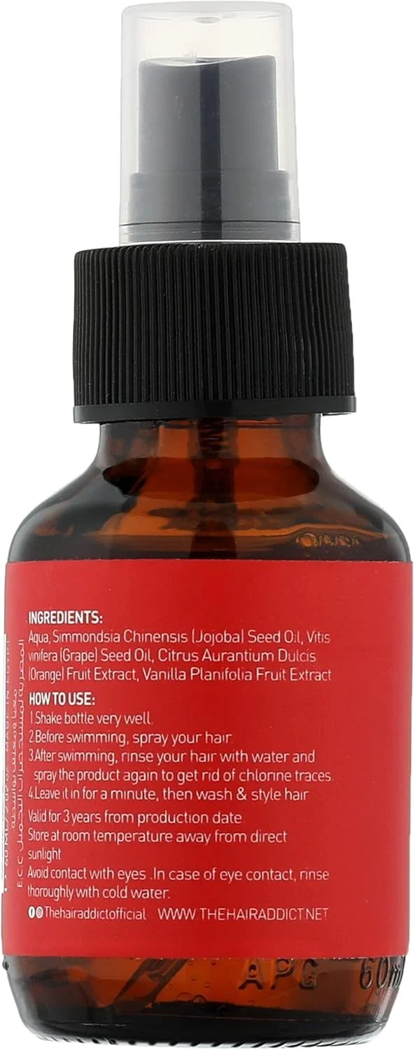 اسپری محافظ مو در برابر کلر و آب دریا Hair Addict – حجم 60 میلی لیتر | محافظت در برابر آسیب های خورشید | کاهش شکستگی مو | حاوی روغن جوجوبا و ویتامین های مغذی | فرمولاسیون دو فاز 100% طبیعی اسپری محافظ مو در برابر کلر و آب دریا Hair Addict – حجم 60 میلی لیتر | محافظت در برابر آسیب های خورشید | کاهش شکستگی مو | حاوی روغن جوجوبا و ویتامین های مغذی | فرمولاسیون دو فاز 100% طبیعی