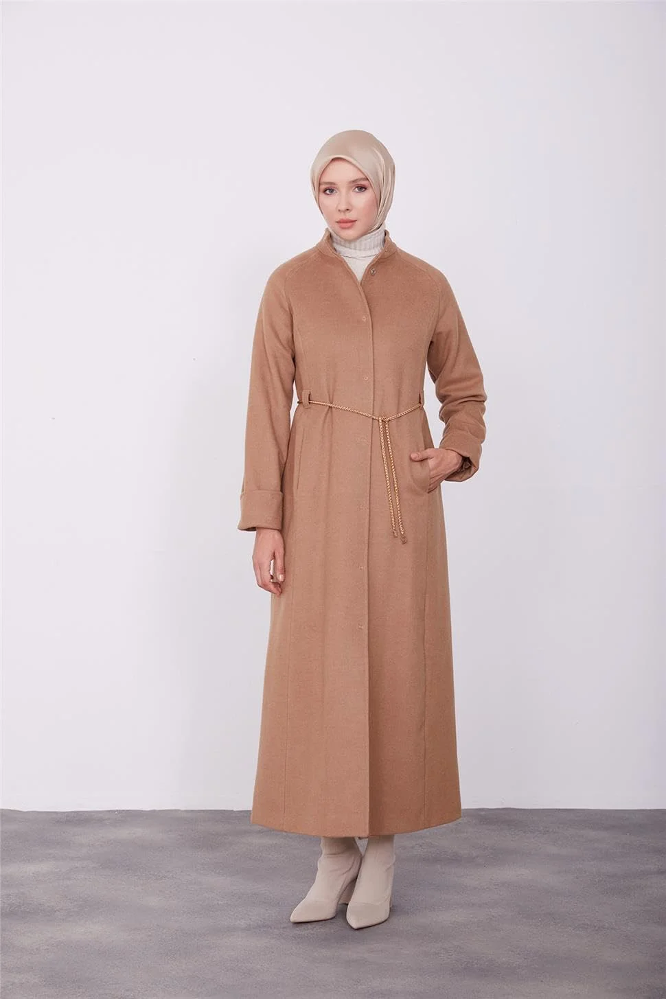 مانتو آرمینه - پوشاک حجاب مدرن و شیک | 44 - شتری