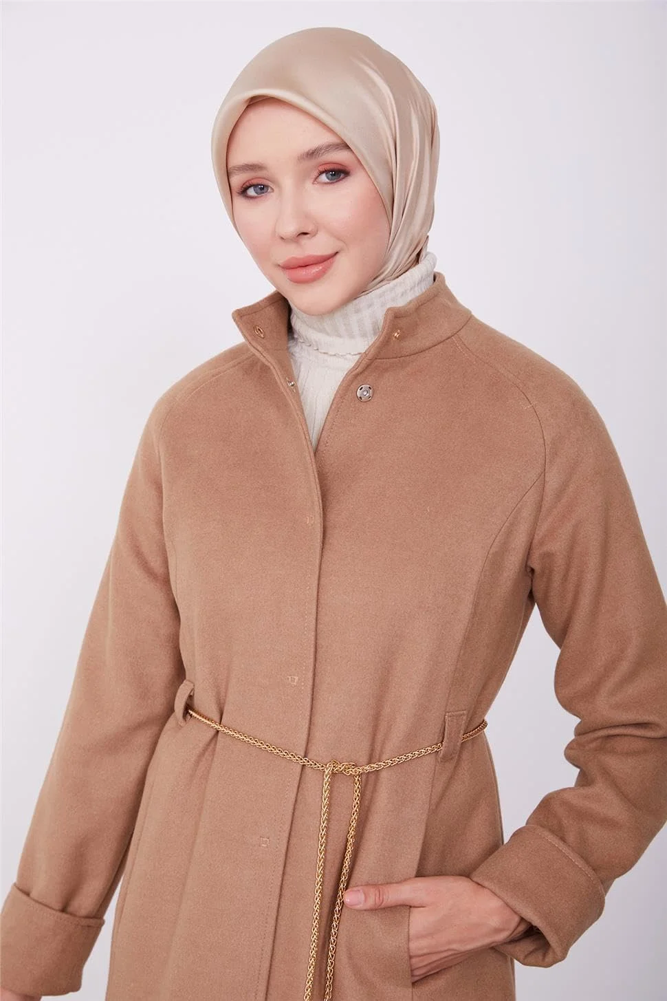 مانتو آرمینه - پوشاک حجاب مدرن و شیک | 44 - شتری