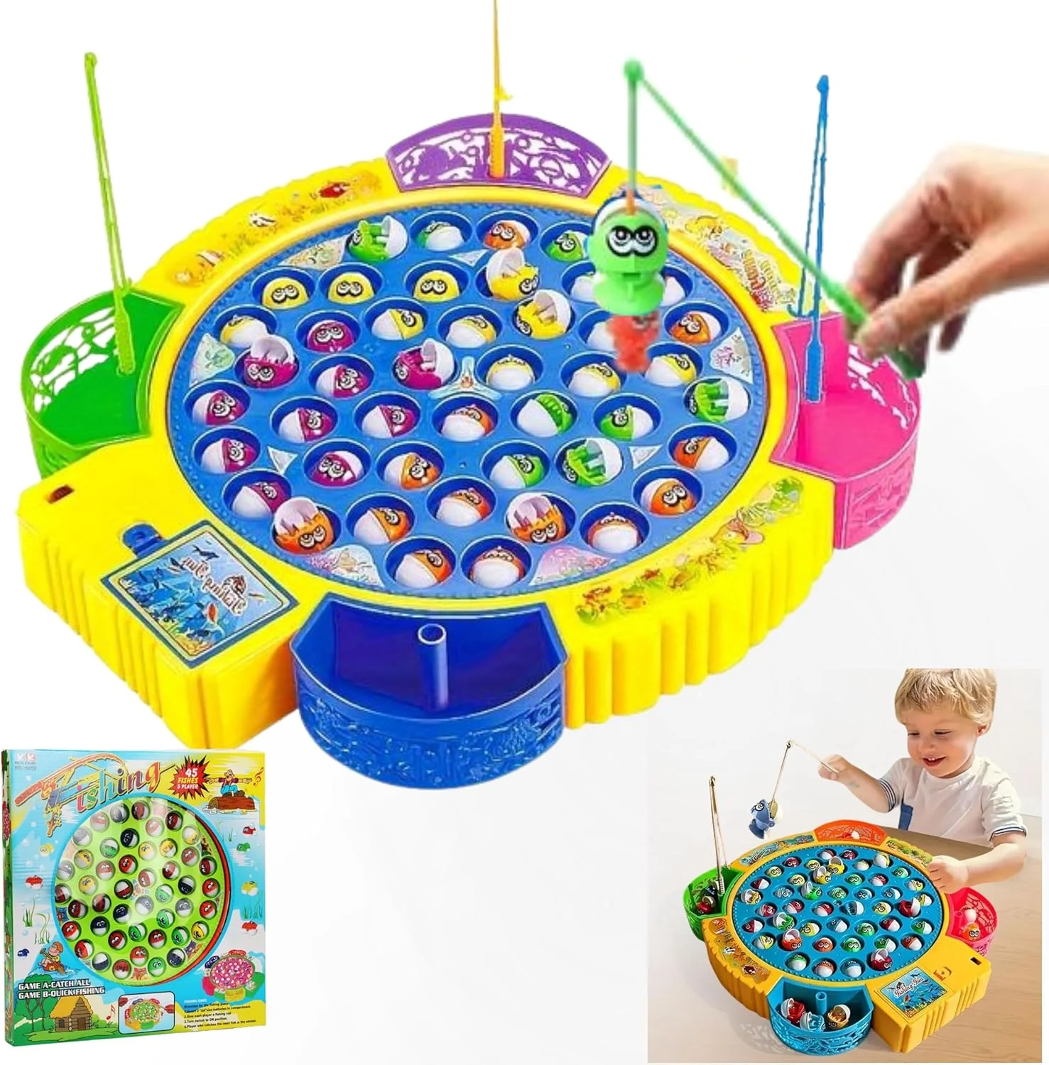 بازی ماهیگیری TOYS STORM 45، پازل چند رنگ، مناسب کودکان و خانواده، مجموعه ماهیگیری بچه گربه، اسباب بازی آموزشی، دارای صفحه چرخان همراه با موسیقی، شامل 45 ماهی و 4 چوب ماهیگیری، هدیه اسباب بازی بازی ماهیگیری TOYS STORM 45، پازل چند رنگ، مناسب کودکان و خانواده، مجموعه ماهیگیری بچه گربه، اسباب بازی آموزشی، دارای صفحه چرخان همراه با موسیقی، شامل 45 ماهی و 4 چوب ماهیگیری، هدیه اسباب بازی