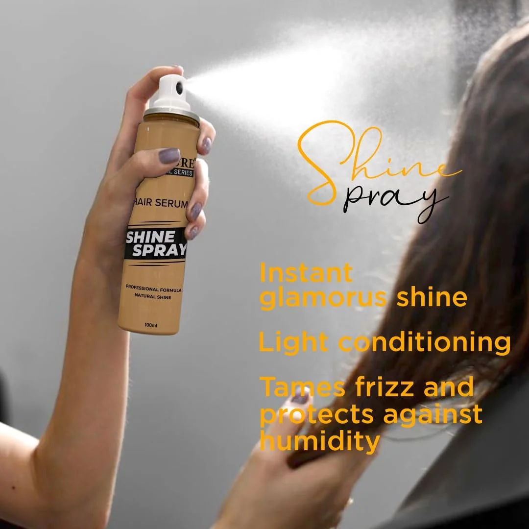 اسپری مو براق کننده مو 100 میلی لیتر | ماندگاری طولانی، بدون پوسته شدن و درخشش طبیعی | غیر چسبنده و شستشوی آسان | حالت دهنده و تثبیت کننده سریع مو