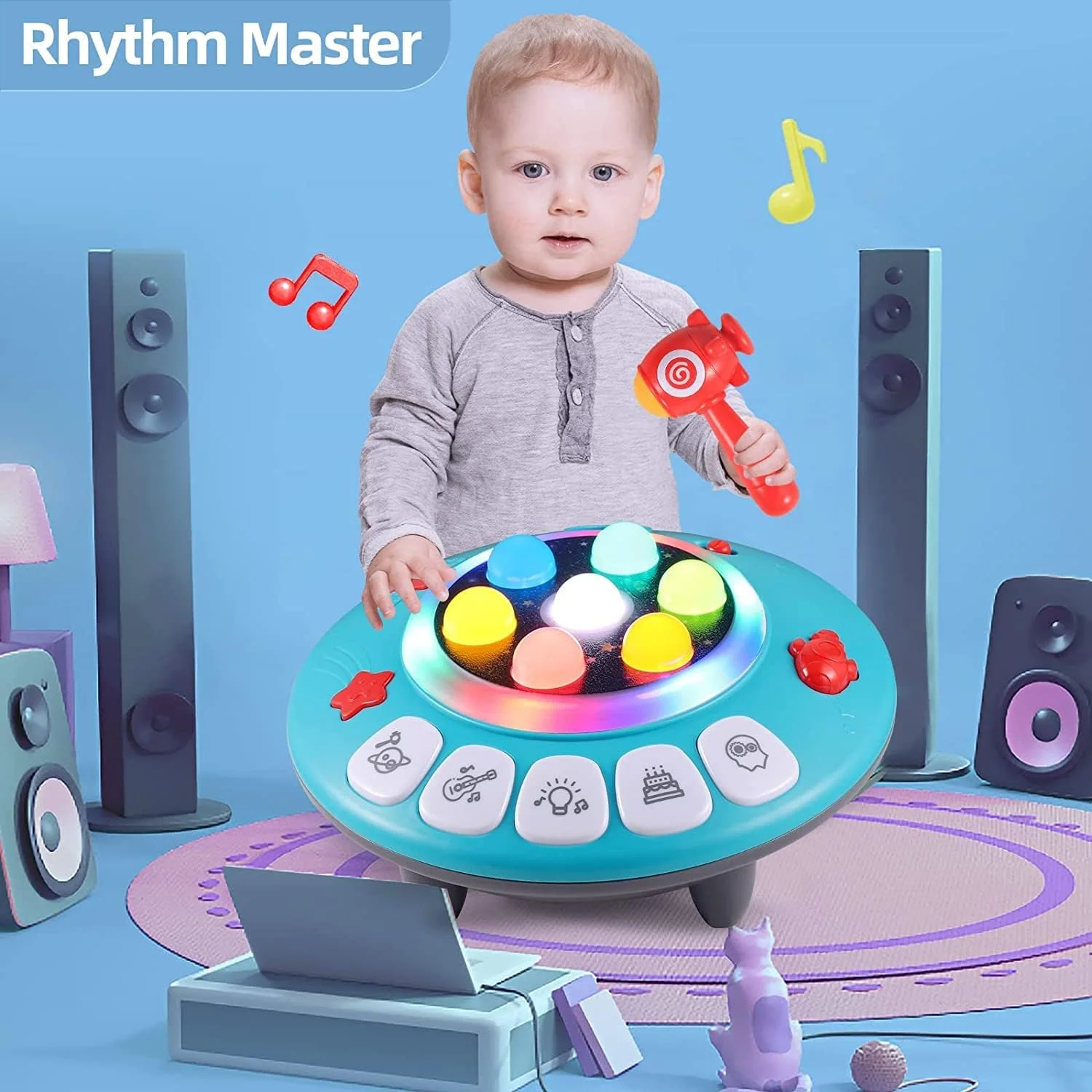 اسباب بازی های موزیکال کودک، اسباب بازی های کودک 6 تا 18 ماهه، اسباب بازی کوبه ای موزیکال 8 در 1، اسباب بازی یوفو چراغ دار، بازی آموزشی چکش سفینه فضایی برای کودک نوپا، هدایای تولد سرگرم کننده برای کودکان اسباب بازی های موزیکال کودک، اسباب بازی های کودک 6 تا 18 ماهه، اسباب بازی کوبه ای موزیکال 8 در 1، اسباب بازی یوفو چراغ دار، بازی آموزشی چکش سفینه فضایی برای کودک نوپا، هدایای تولد سرگرم کننده برای کودکان