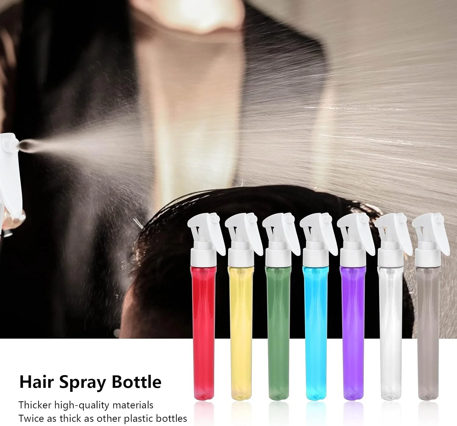 بطری اسپری آرایشگری، بطری اسپری خالی قابل شارژ مجدد برای حالت دادن به مو، بطری اسپری مه پاش مداوم خانگی، بطری اسپری مو قابل حمل، کتری اسپری مه پاش ریز، برای تمیز کردن حالت دهی مو 38 میلی لیتر (شفاف)