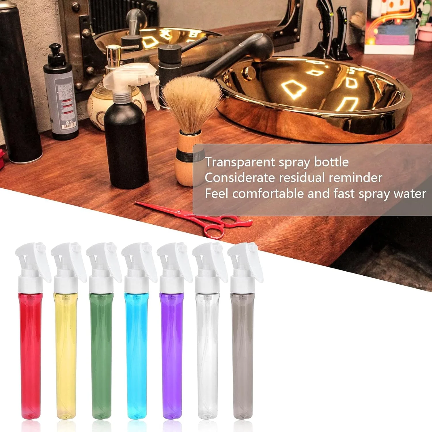 بطری اسپری کوچک 38 میلی لیتری آرایشگری، کتری اسپری مه پاش قابل پر کردن مجدد، بطری اسپری خالی برای حالت دادن به مو، تمیز کردن، گیاهان، مراقبت از پوست (شفاف)