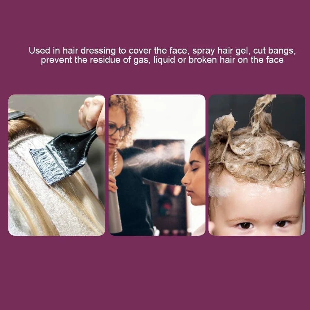 100 عدد محافظ رنگ مو و اسپری مو، ابزار محافظت شفاف سالن، ماسک صورت پلاستیکی آرایشگری، محافظ صورت شفاف اسپری مو، برای محافظت از چشم و صورت