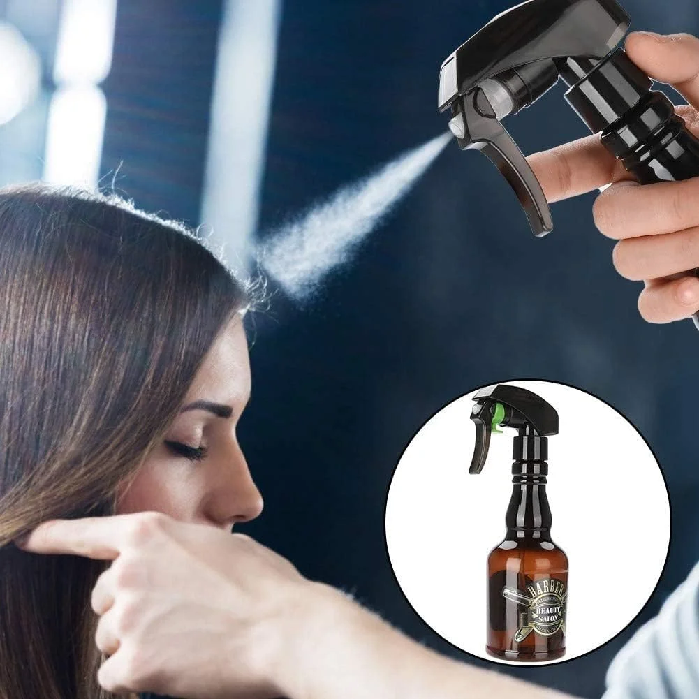 بطری اسپری آرایشگری، بطری اسپری 300 میلی لیتری خالی و قابل پر کردن مجدد، ابزار آرایشگری سالن، آبپاش برای حالت دادن به مو، آرایشگر، سالن (قهوه ای)