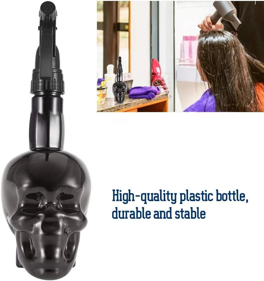 بطری اسپری آرایشگری، 500 میلی لیتر، طرح شیطان، بطری اسپری آب سالن قابل شارژ مجدد، بطری اسپری مو برای حالت دادن مو، گیاهان، حیوانات خانگی، نظافت (مشکی)