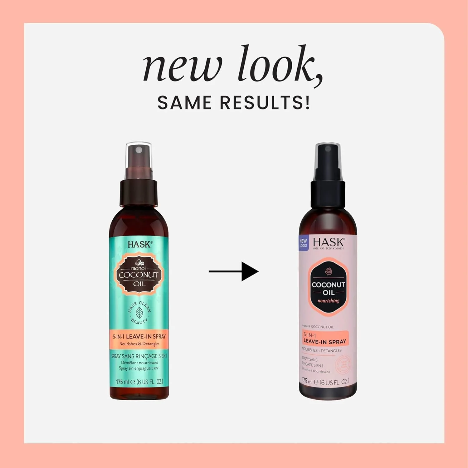 اسپری مو حاوی روغن نارگیل هاسک 5 در 1 حجم 175 میلی لیتر