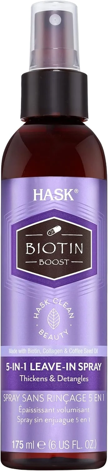 اسپری مو Hask Biotin Boost 5 در 1 بدون نیاز به آبکشی 175 میلی لیتر، مشکی