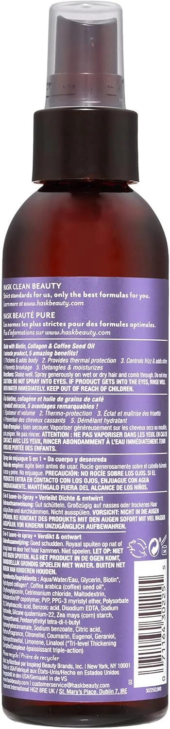 اسپری مو Hask Biotin Boost 5 در 1 بدون نیاز به آبکشی 175 میلی لیتر، مشکی