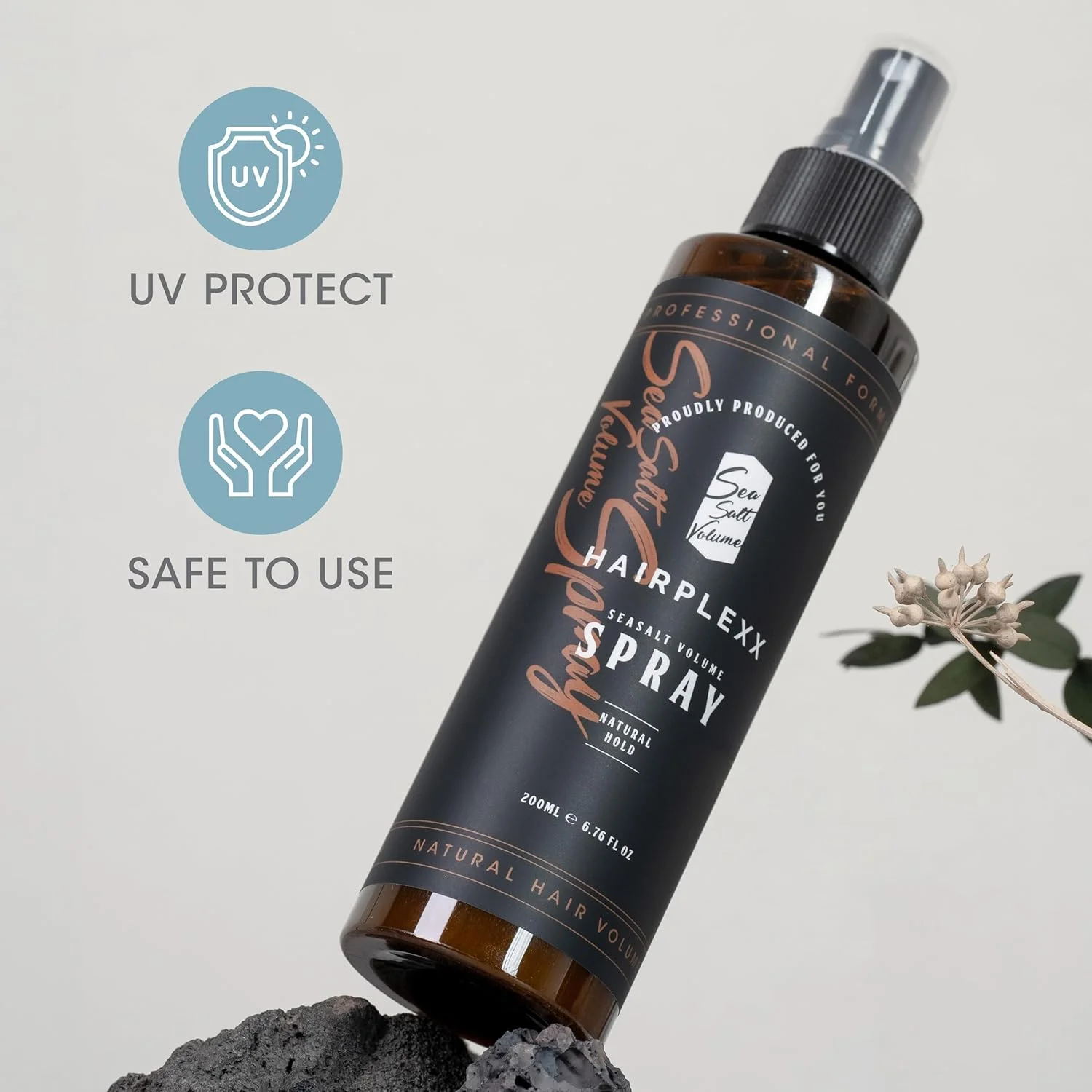 اسپری حجم دهنده مو حاوی نمک دریایی Hairplexx برای آقایان و بانوان، ایجاد ظاهری طبیعی، ضخیم و حجیم با پوشش مات و حالت دهی طبیعی، فاقد پارابن (200 میلی لیتر، بسته 2 عددی، طراوت اقیانوس)