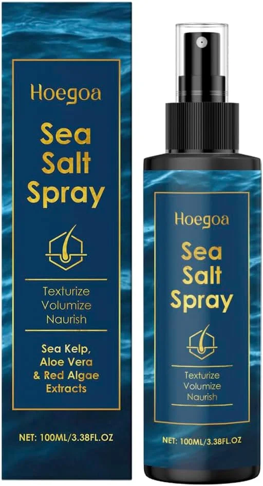 اسپری نمک دریایی مو هوئگوآ، اسپری مو نمک دریایی با عصاره آلوئه ورا و جلبک قرمز، تنظیم کننده ترشح چربی و طراوت بخش پوست سر، اسپری مو ساحلی 100 میلی لیتر