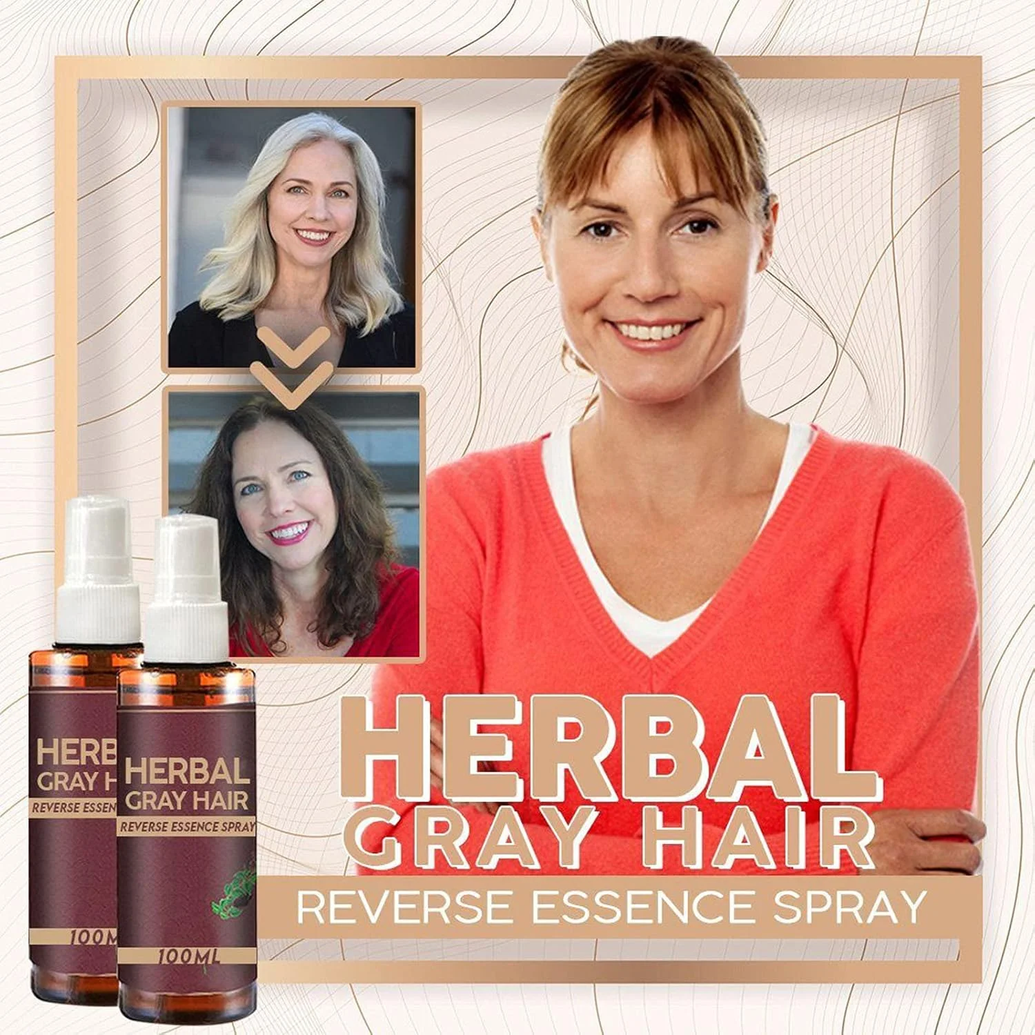 اسپری گیاهی احیا کننده موهای سفید، اسپری گیاهی برای موهای سفید، اسپری اسانس گیاهی احیا کننده موهای سفید، اسپری تیره کننده مو، نرم کننده تیره کننده مو، برای آقایان و بانوان (A)