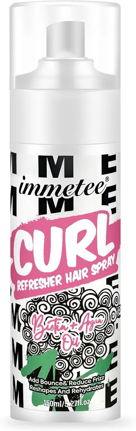 اسپری طراوت بخش موی فر ایمتی، اسپری موی فر بدون نیاز به آبکشی، اسپری موی فر مرطوب کننده، اسپری حالت دهنده موی بلند و حجیم کننده با ماندگاری طولانی 150 میلی لیتر