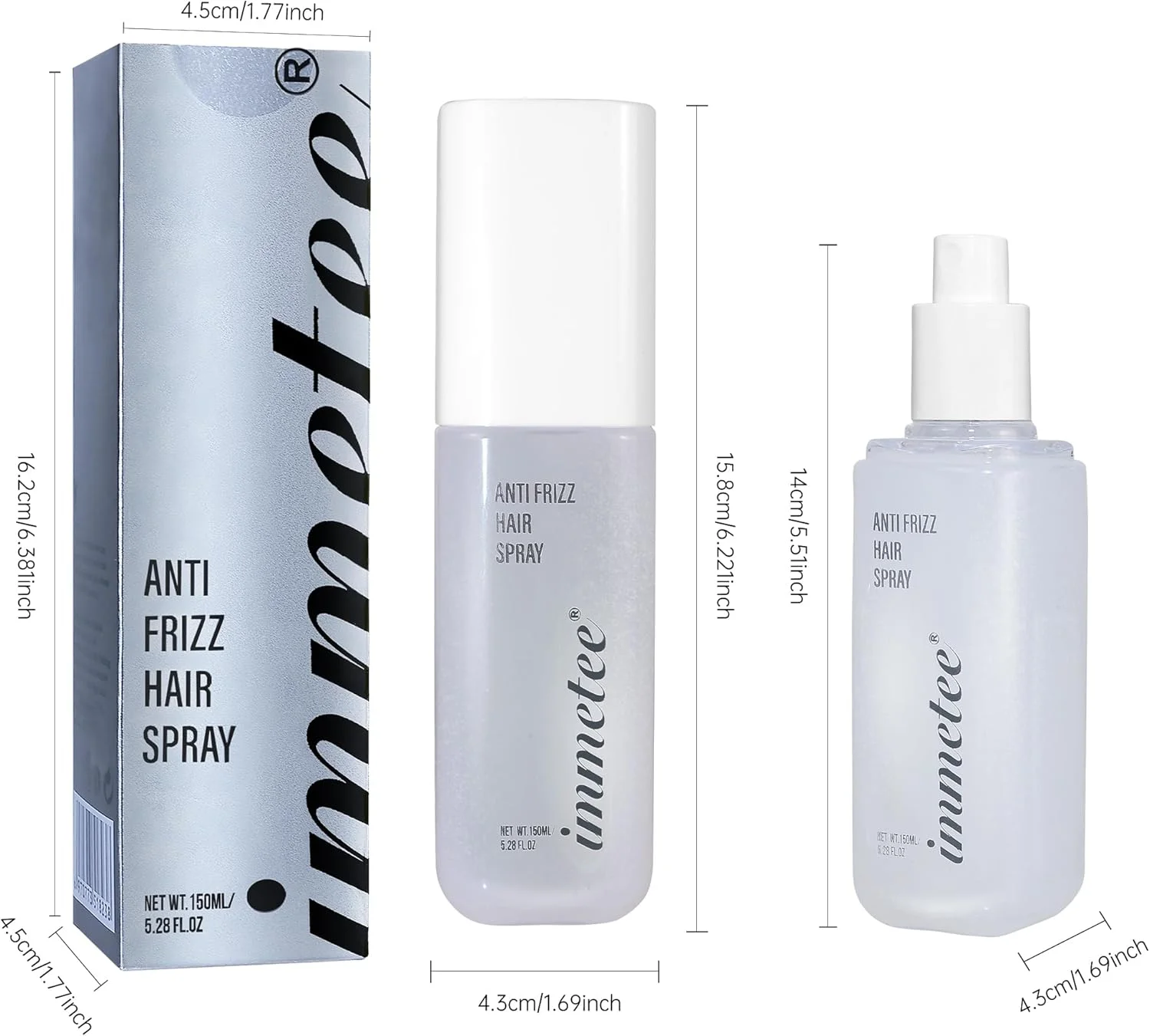 اسپری مو ضد وز ایمتی، اسپری حالت دهنده و تثبیت کننده مو، اسپری صاف کننده و مرطوب کننده مو، محافظ و باز کننده گره مو (150 میلی لیتر) اسپری مو ضد وز ایمتی، اسپری حالت دهنده و تثبیت کننده مو، اسپری صاف کننده و مرطوب کننده مو، محافظ و باز کننده گره مو (150 میلی لیتر)