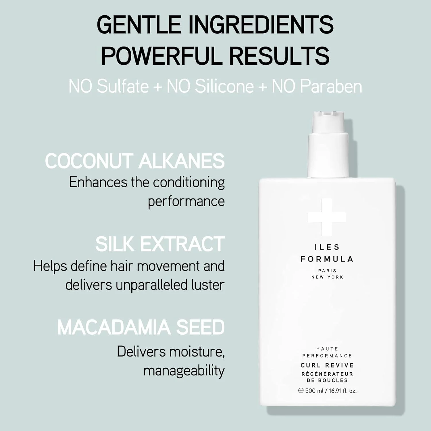 اسپری احیا کننده فر مو ILES FORMULA - سرم حالت دهنده بدون نیاز به آبکشی، مشخص کننده فرها، ضد وز و ضد رطوبت، محافظت از حرارت و رنگ با عصاره ابریشم، دانه ماکرولوبا و آلکان های نارگیل، 500 میلی لیتر