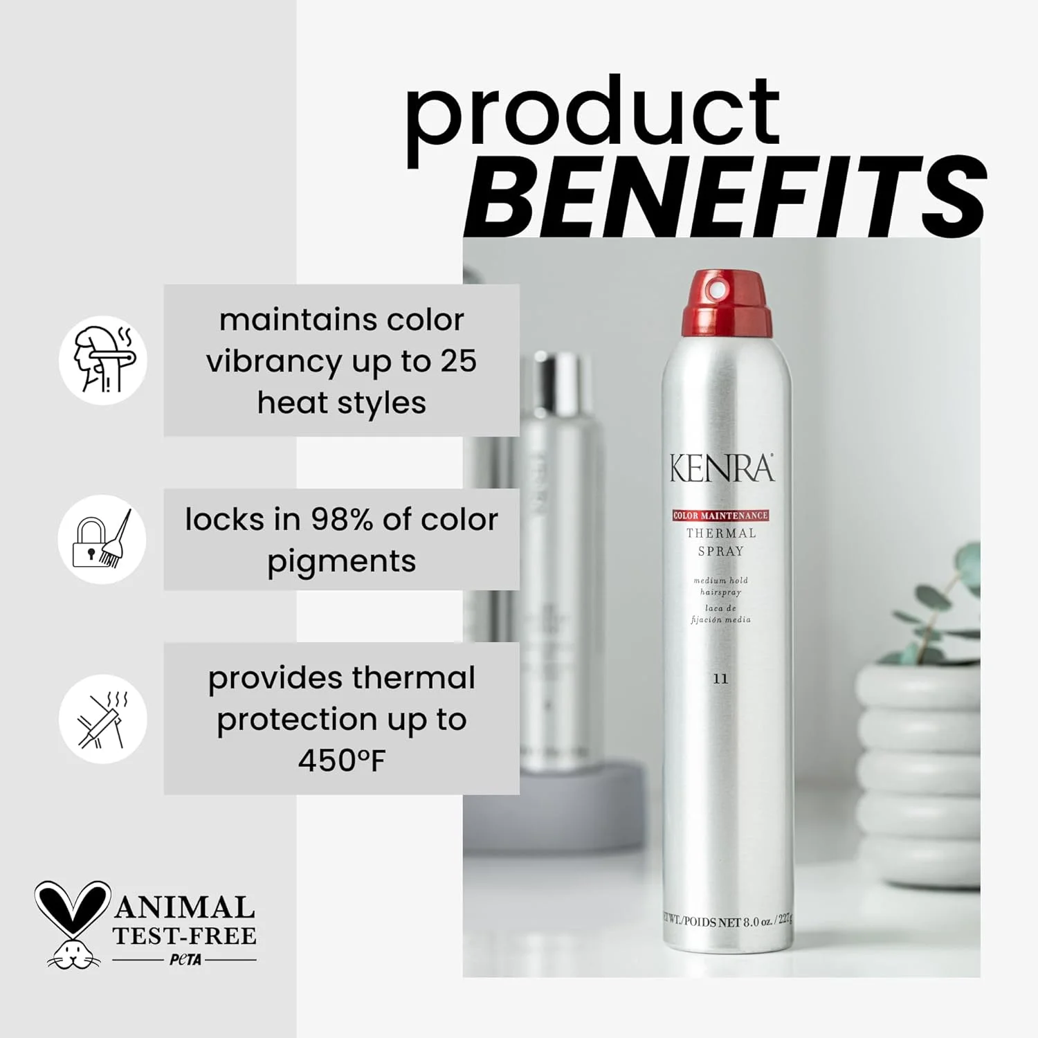 اسپری محافظ حرارتی مو کنرا پروفشنال کالر مینتننس 11 | محافظ رنگ مو | مناسب انواع مو | 236 میلی لیتر (تک عددی)