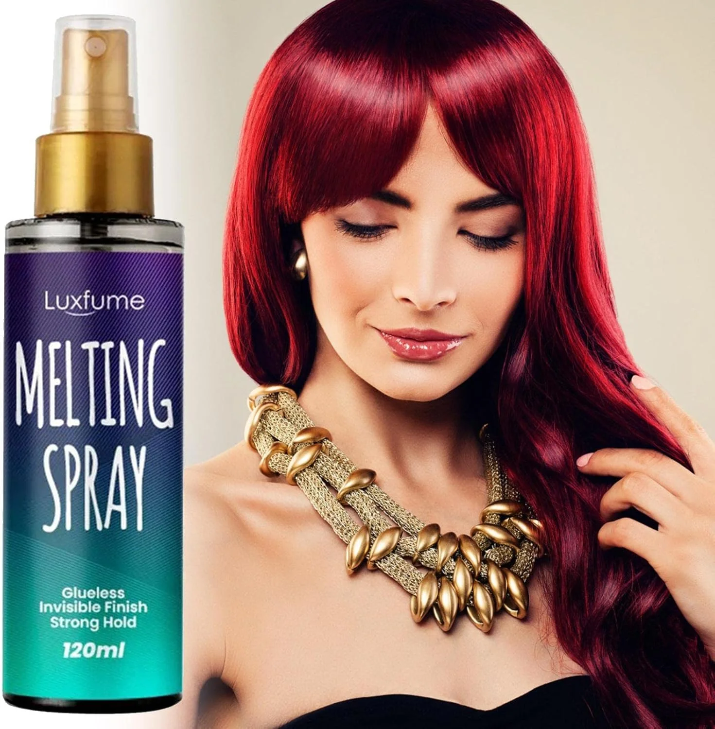 اسپری رنگ توری - موس ذوب کننده رنگ 120 میلی لیتری - اسپری ذوب کننده و نگهدارنده توری، اسپری چسب توری برای بستن کلاه گیس و جلوی سر