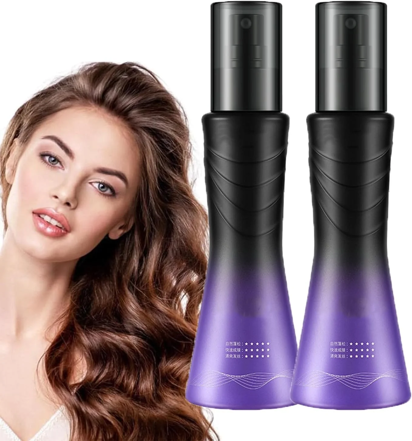 اسپری حجم دهنده و طراوت بخش مو - اسپری حالت دهنده سبک، اسپری غیر چسبنده و طراوت بخش برای مراقبت از مو - اسپری نرم کننده موی حجیم و ماندگار (2 عدد)