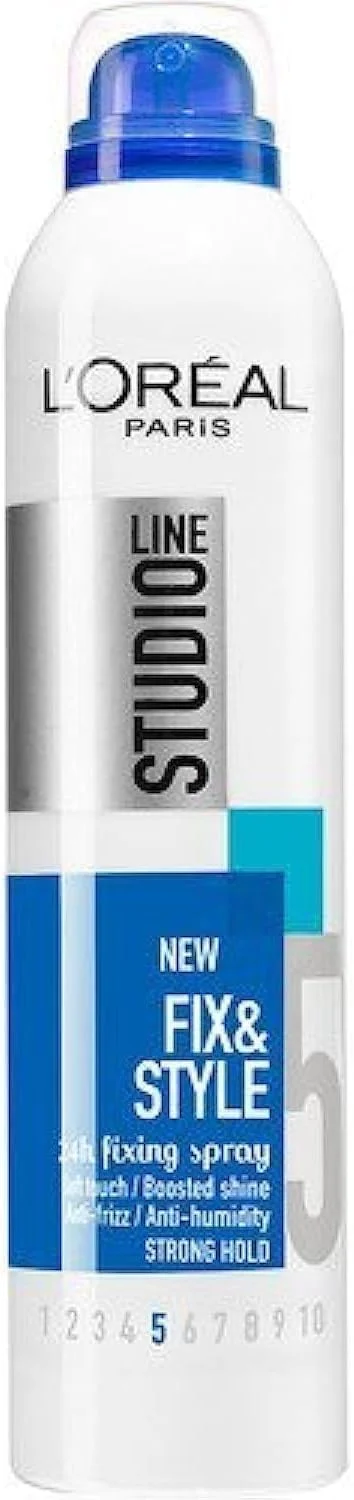 اسپری حالت دهنده و تثبیت کننده مو لورآل پاریس Studio Line 5، ضد وز، ماندگاری 24 ساعته (250 میلی لیتر)