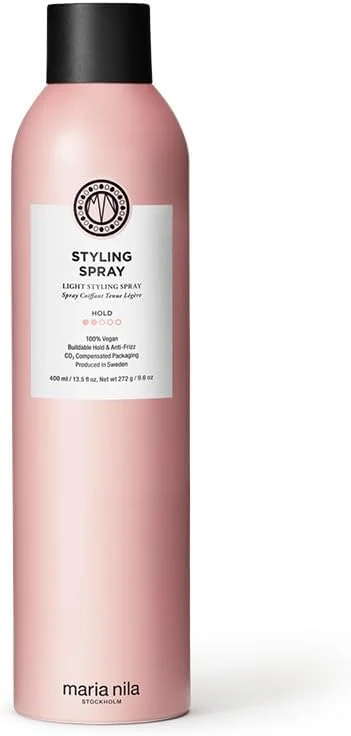 اسپری حالت دهنده مو ماریا نیلا، 400 میلی لیتر، قدرت نگه دارندگی 2/5، کاهش وز مو، آنتی اکسیدان محافظ رنگ مو، 100% گیاهی و فاقد سولفات/پارابن
