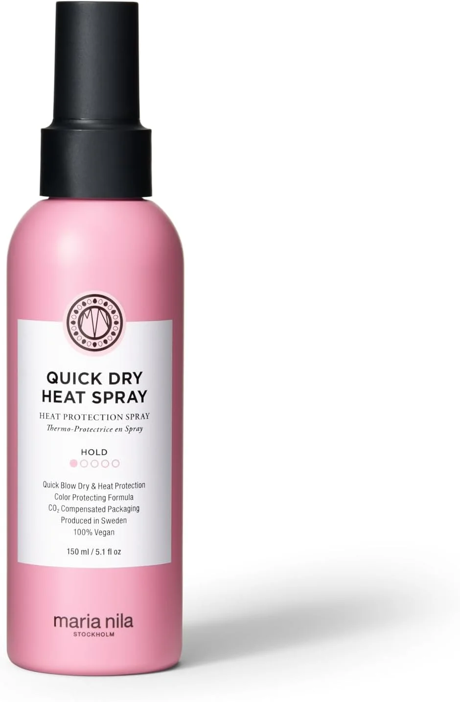 اسپری محافظ حرارت و خشک کننده سریع مو ماریا نیلا، 150 میلی لیتر، محافظت از مو در برابر حرارت و کاهش زمان خشک شدن، 100% وگان و بدون سولفات/پارابن
