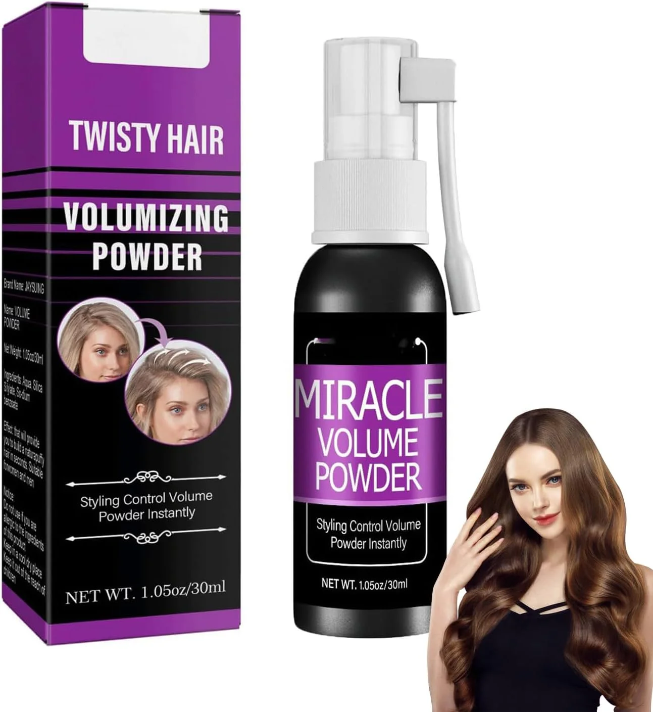 اسپری حجم دهنده و حالت دهنده مو MEWELL IULAEF، اسپری حجم دهنده فوری مو، حجم دهنده مو بدون چربی و چسبندگی (1 عدد)