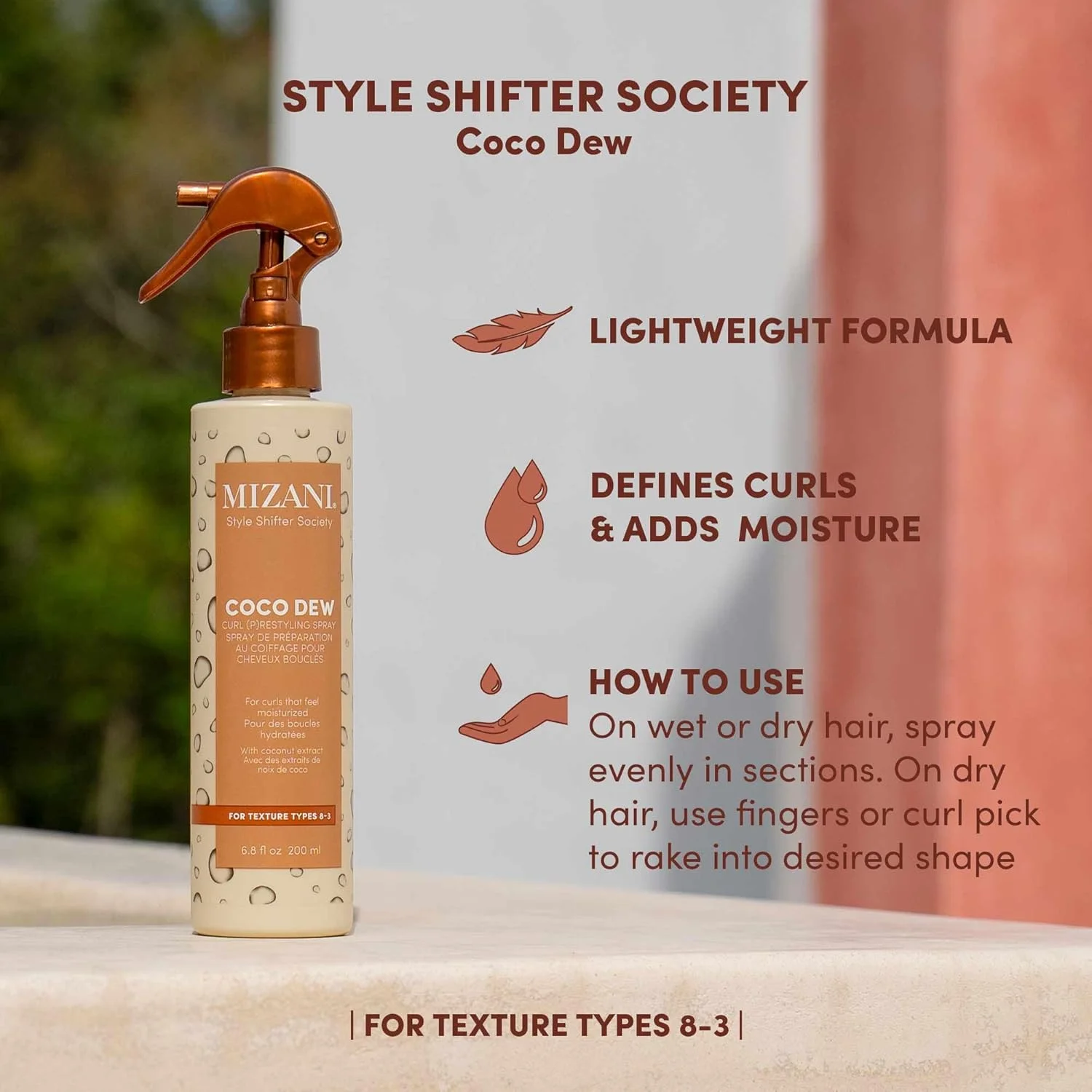 اسپری بازسازی کننده موی فر و مجعد میزانی کوکو دیو، اسپری حالت دهنده و مرطوب کننده 2 در 1، مناسب برای موهای بافت دار، فر و مجعد، 200 میلی لیتر اسپری بازسازی کننده موی فر و مجعد میزانی کوکو دیو، اسپری حالت دهنده و مرطوب کننده 2 در 1، مناسب برای موهای بافت دار، فر و مجعد، 200 میلی لیتر