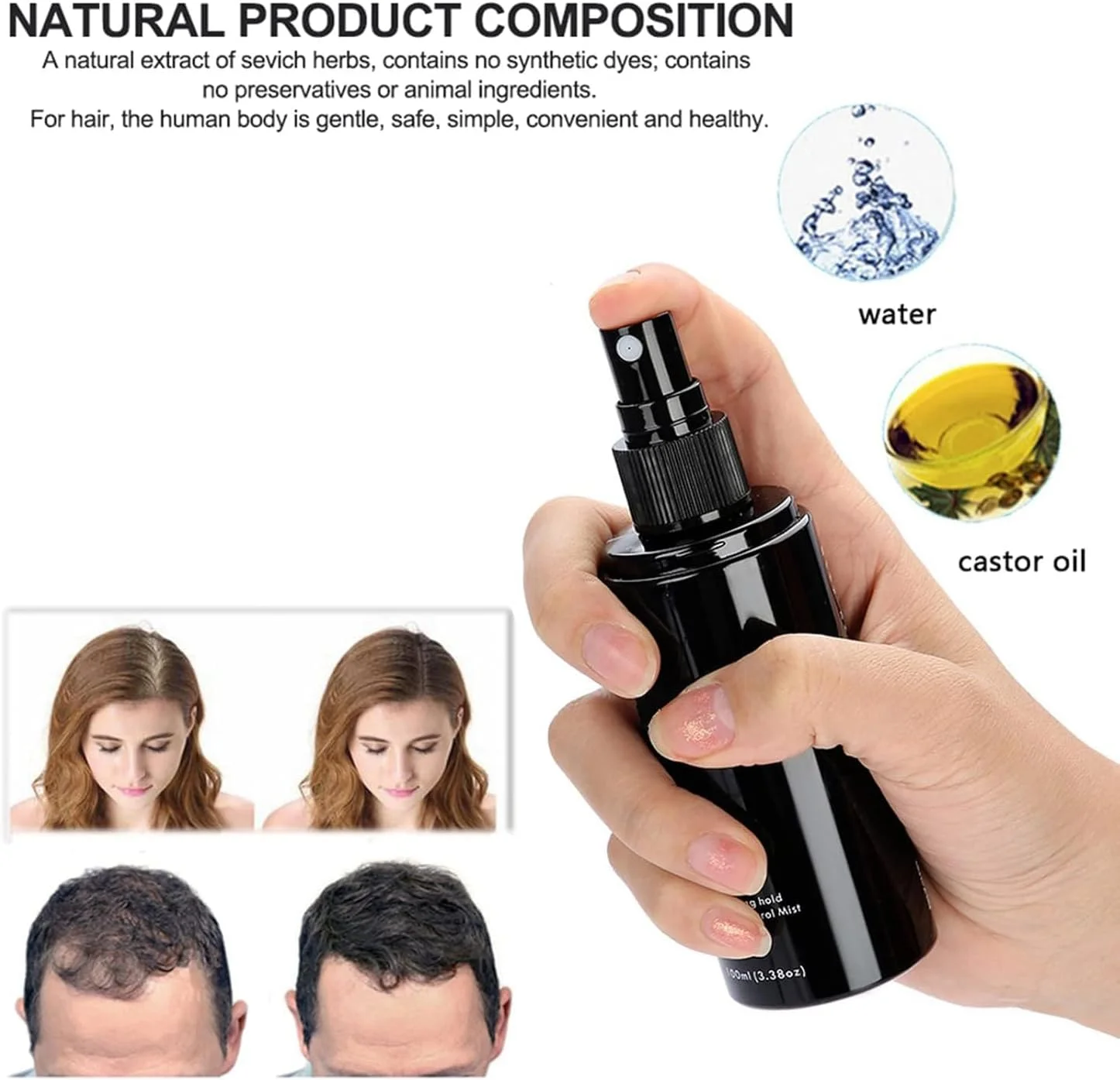 اسپری حالت دهنده مو حاوی فیبر ناتودکو 100 میلی لیتر، اسپری ضخیم کننده و پوشاننده خط رویش مو حاوی فیبر کراتین