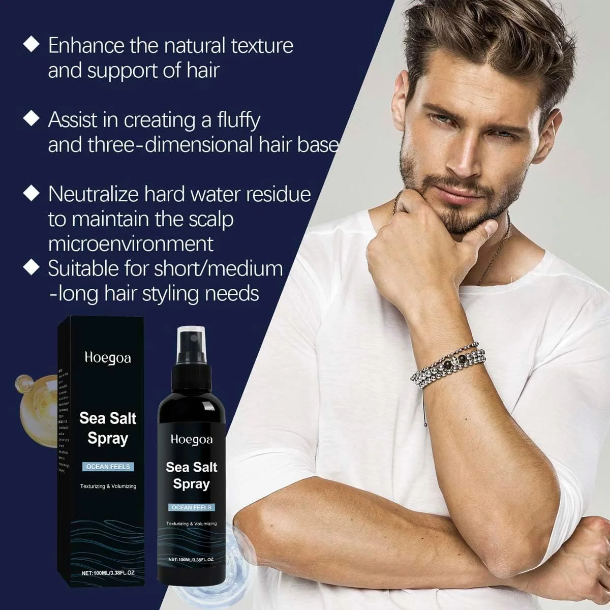اسپری نمک دریایی طبیعی برای موی آقایان، بافت دهنده مو، اسپری موج برای افزایش حجم، ضخامت و بافت، اسپری حالت دهنده مو برای موهای ساحلی 100 میلی لیتر اسپری نمک دریایی طبیعی برای موی آقایان، بافت دهنده مو، اسپری موج برای افزایش حجم، ضخامت و بافت، اسپری حالت دهنده مو برای موهای ساحلی 100 میلی لیتر