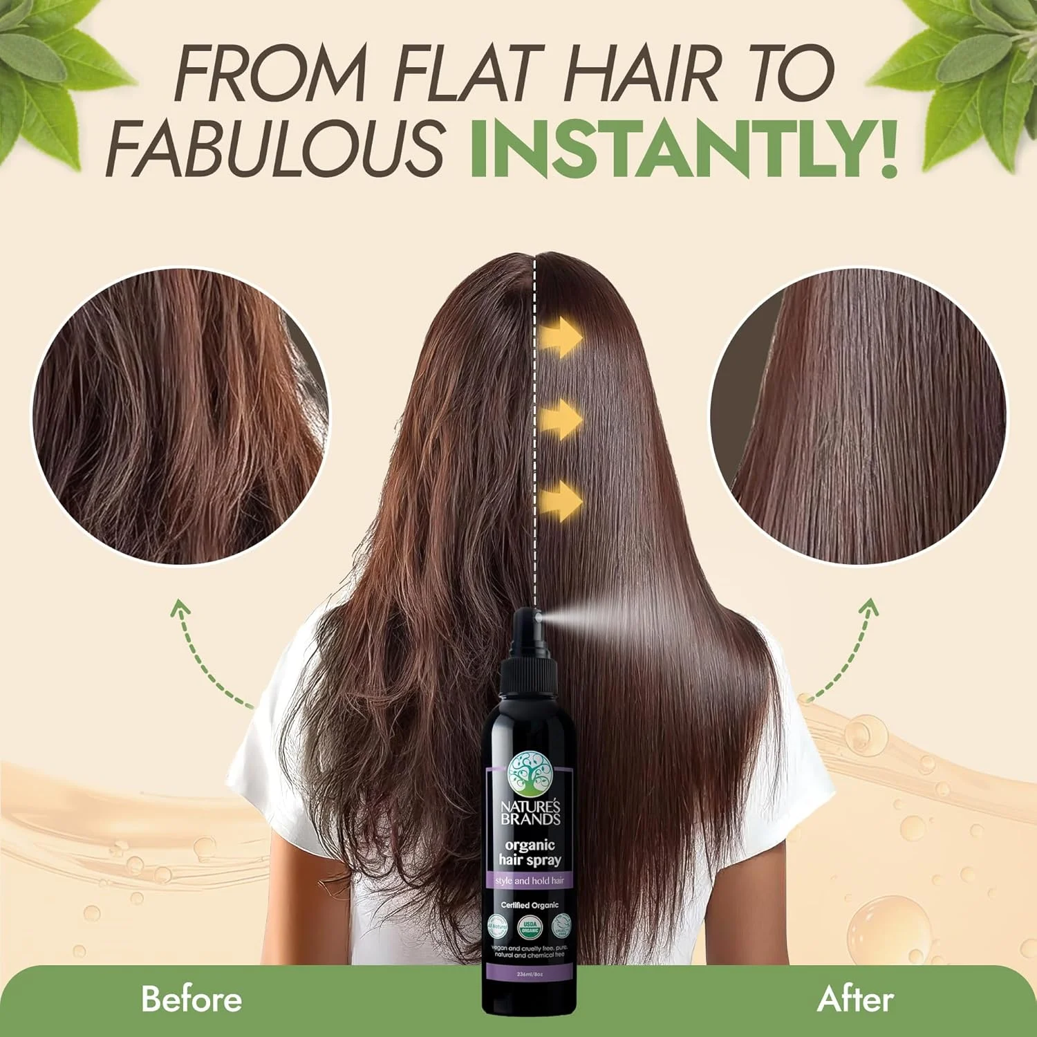 اسپری موی ارگانیک گیاهی Mari از برند Nature's Brands، ۲۳۶ میلی لیتر