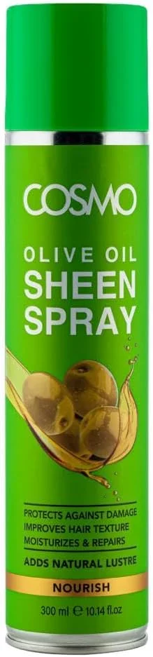 اسپری موی مغذی و براق کننده، افزایش درخشش و تغذیه طبیعی، ۳۰۰ میلی لیتر (روغن زیتون)