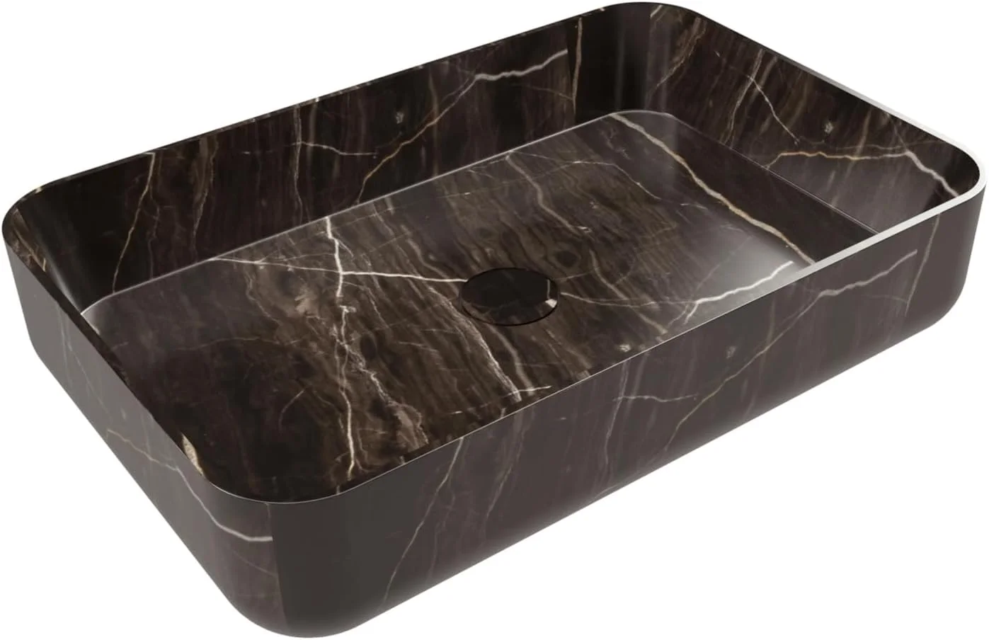 روشویی روکار باگنو دیزاین مدل کاتانیا 600 میلی متر طرح سنگ قهوه ای