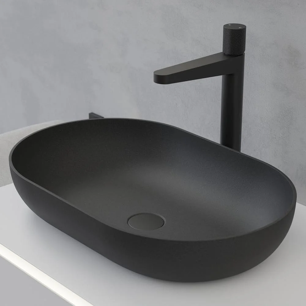 روشویی روکار برنستین 54.2 (عرض) x 34.2 (عمق) سانتی متر به همراه شیر تخلیه - مشکی مات روشویی روکار برنستین 54.2 (عرض) x 34.2 (عمق) سانتی متر به همراه شیر تخلیه - مشکی مات