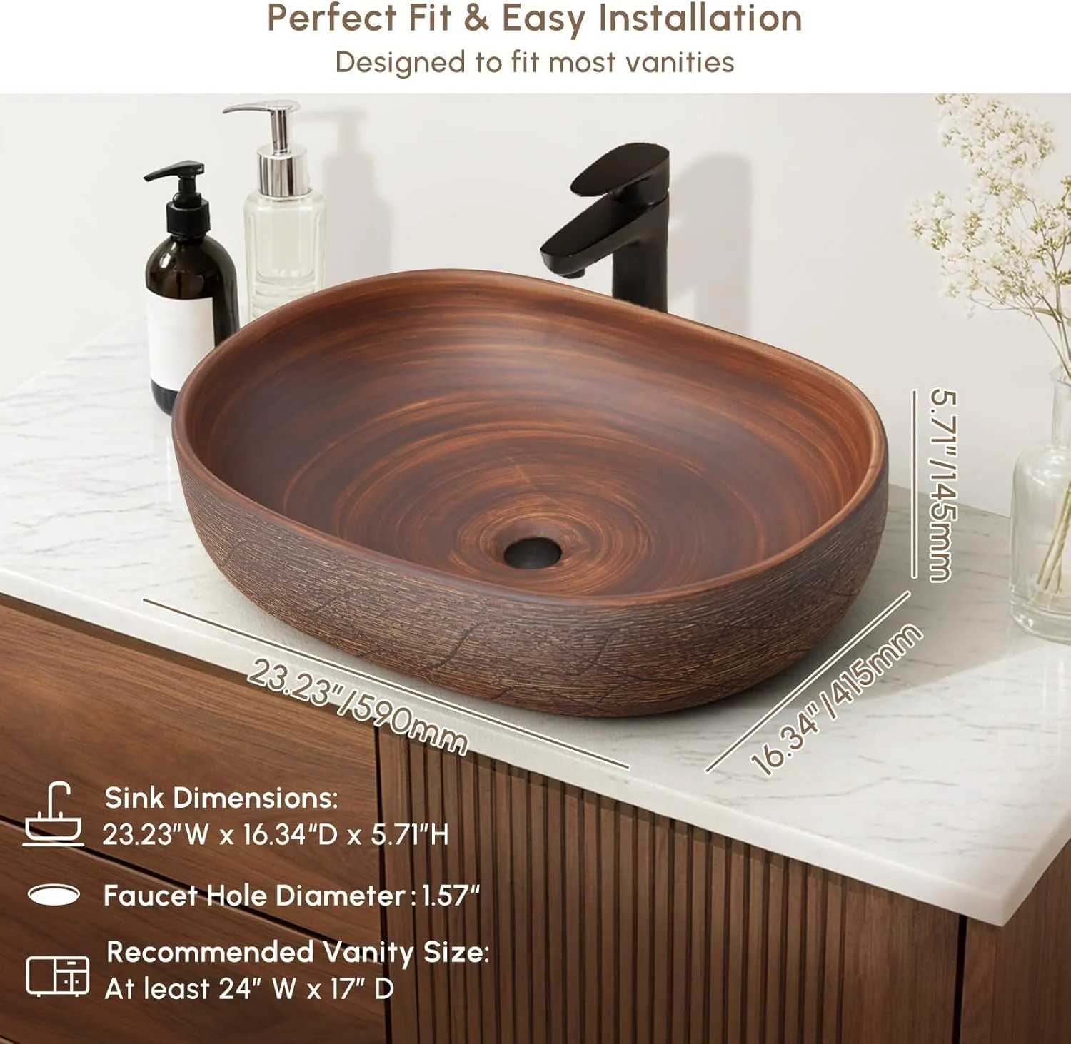 روشویی کاسه ای حمام، روشویی سرامیکی بیضی شکل 58 سانتی متری برای حمام - روشویی به سبک قدیمی، روشویی سرامیکی زیبا برای حمام های مدرن و کلاسیک روشویی کاسه ای حمام، روشویی سرامیکی بیضی شکل 58 سانتی متری برای حمام - روشویی به سبک قدیمی، روشویی سرامیکی زیبا برای حمام های مدرن و کلاسیک