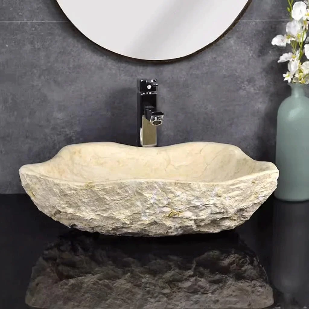 سینک روشویی سنگی، کاسه روشویی مدرن و خلاقانه مناسب فضای باز، حمام، منزل، بالکن