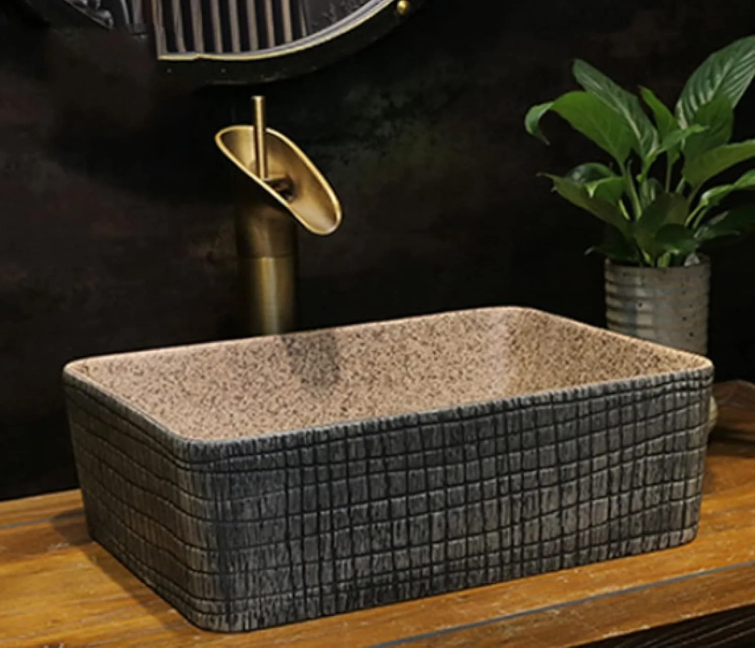 روشویی گرانیتی طرح سنگ، سرامیکی کوچک مناسب روشویی خانگی - 6