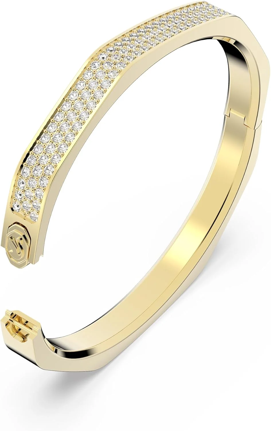 دستبند النگویی سواروسکی Dextera، طرح هشت ضلعی، نگین‌کاری شده، سفید، کریستال