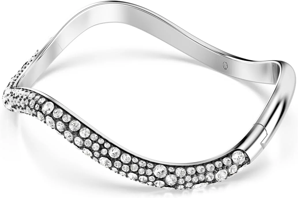 دستبند النگویی سابلیما سواروسکی، برش گرد، سفید، روکش رودیوم دستبند النگویی سابلیما سواروسکی، برش گرد، سفید، روکش رودیوم