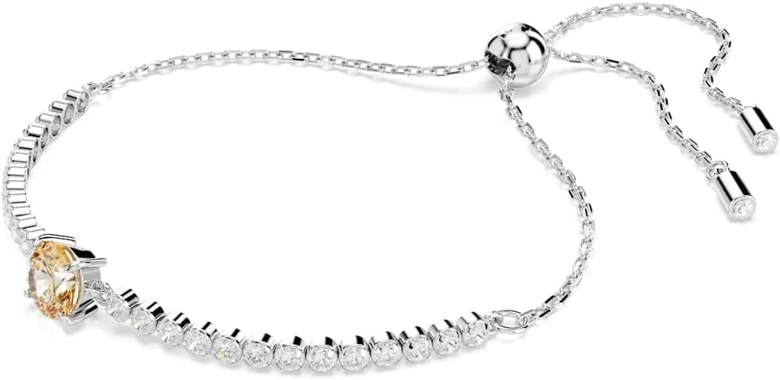 دستبند تنیس سواروسکی ماتریکس، کریستال گرد زرد و کریستال های سفید در روکش رودیوم