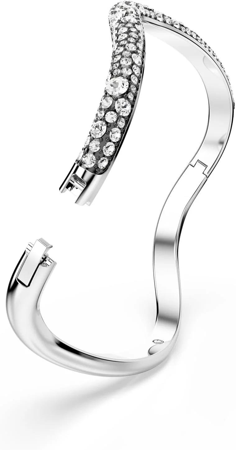 دستبند النگویی سابلیما سواروسکی، برش گرد، سفید، روکش رودیوم دستبند النگویی سابلیما سواروسکی، برش گرد، سفید، روکش رودیوم